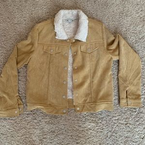 Tan corduroy fleece jacket